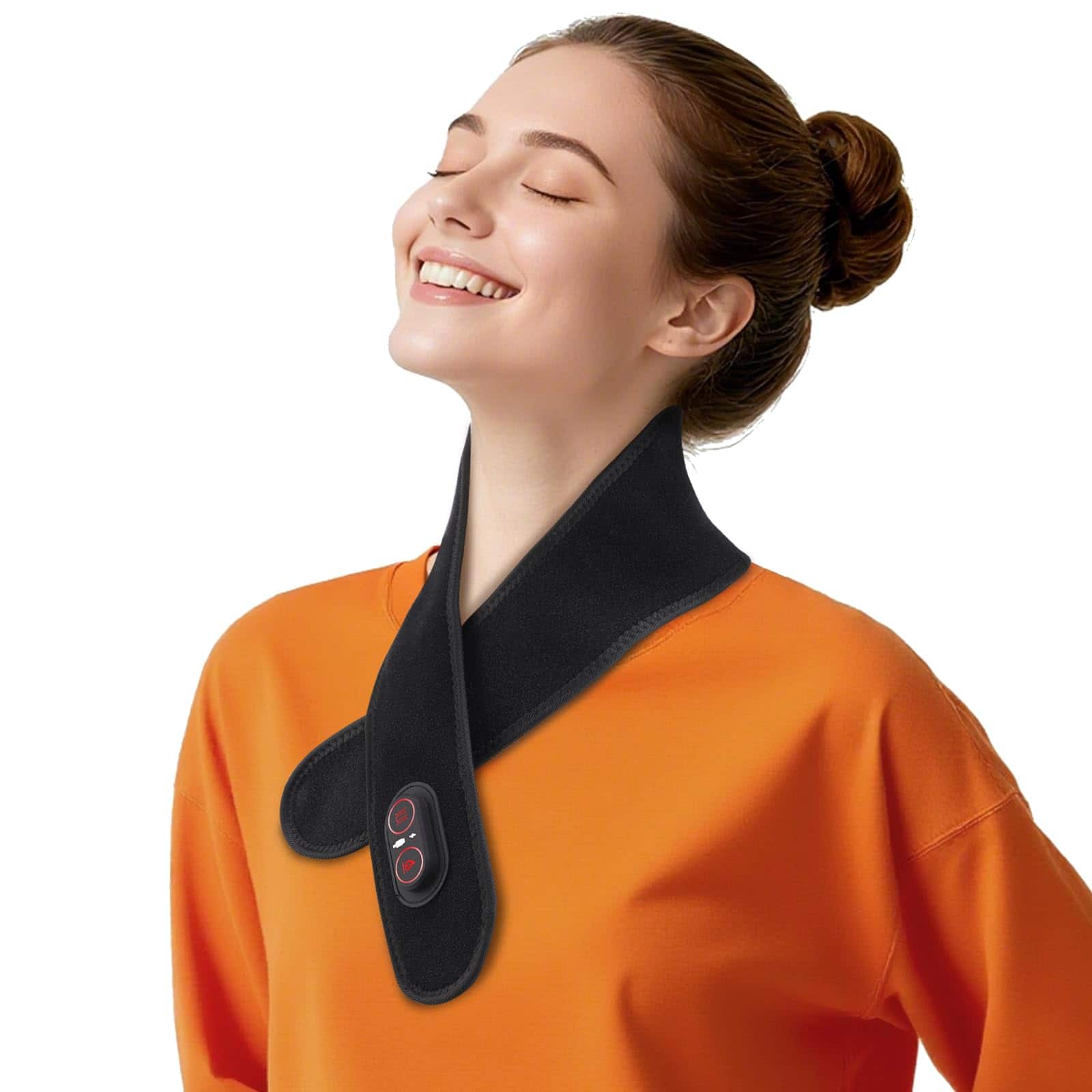 Live At Space - Cordless Heated Neck Wrap w/ 660nm 850nm Red Light, 3 Heat 3 Massage, 2H Battery - 642146671760