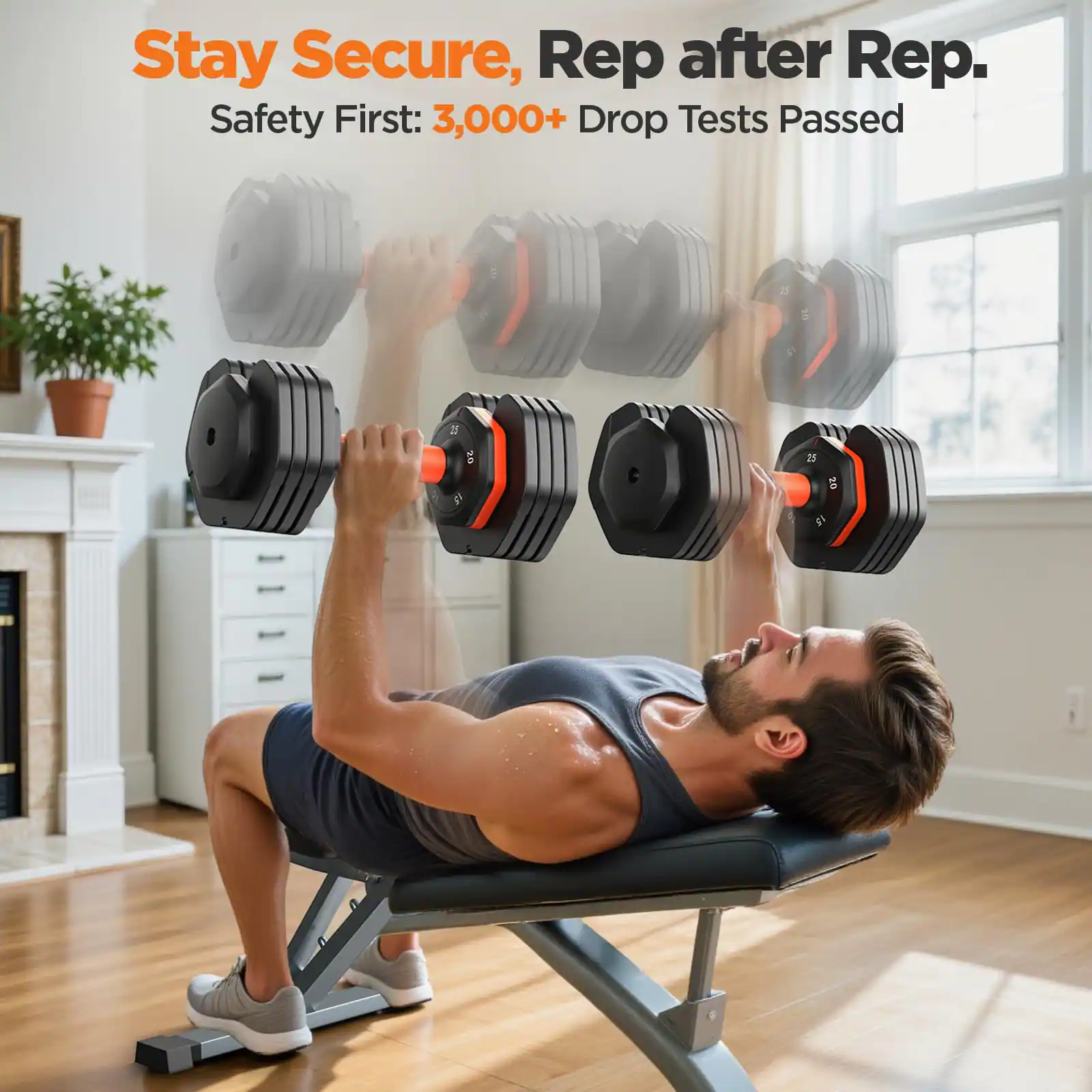 Stay Secure, Rep after Rep.  
Safety First: 3,000+ Drop Tests Passed
