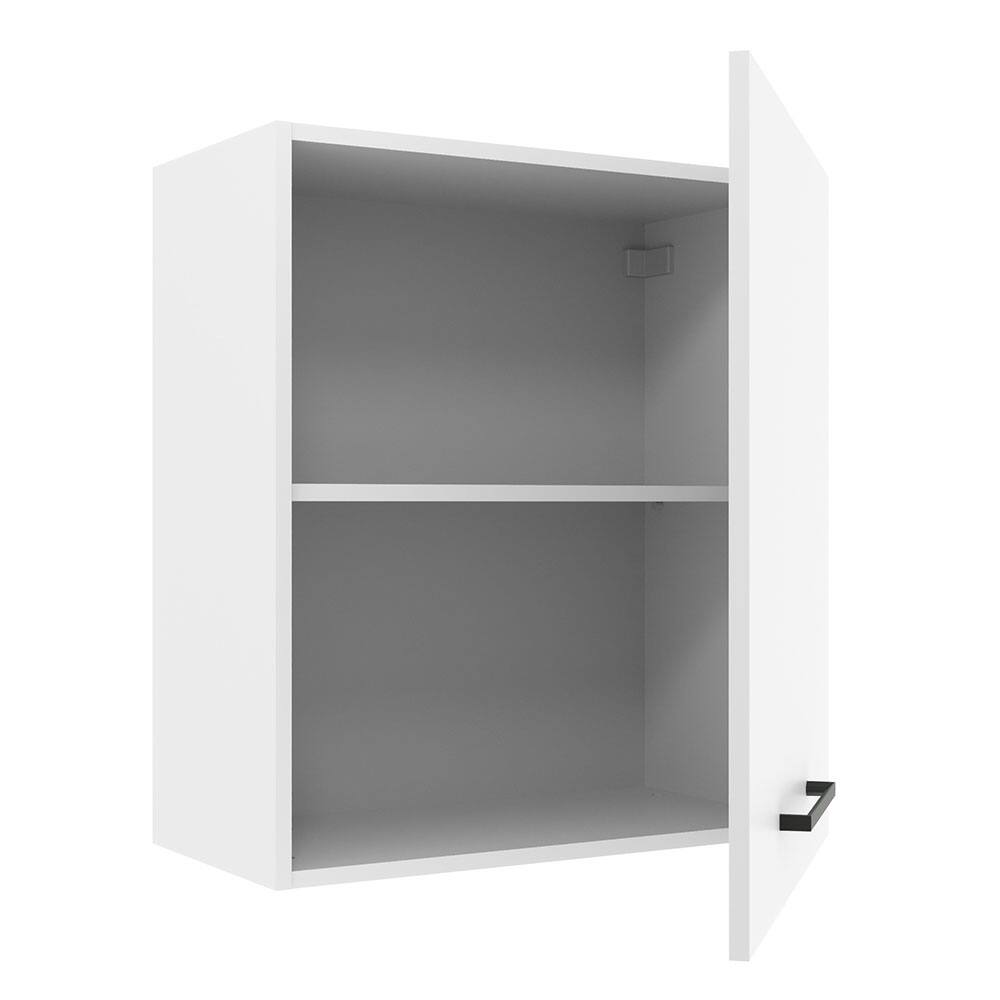 Back. Madesa - Madesa Hazel Wall Kitchen Storage Cupboard Cabinet with 1 Door 23"L - White - White.