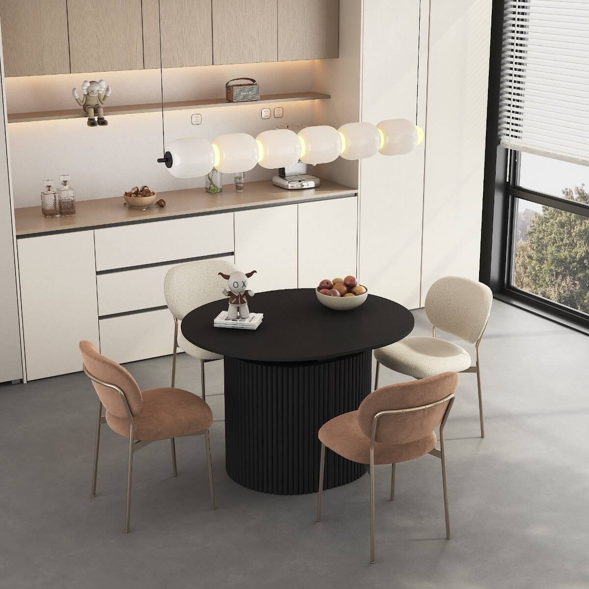 Alt View 1. Loheer - Loheer Extendable Dining Table Black Particle Board Rectangular Table for 1 to 10 People - Black.
