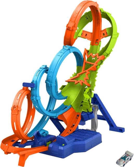 Hot Wheels 4 Loop Crash Out Track Set HXR70 Best Buy