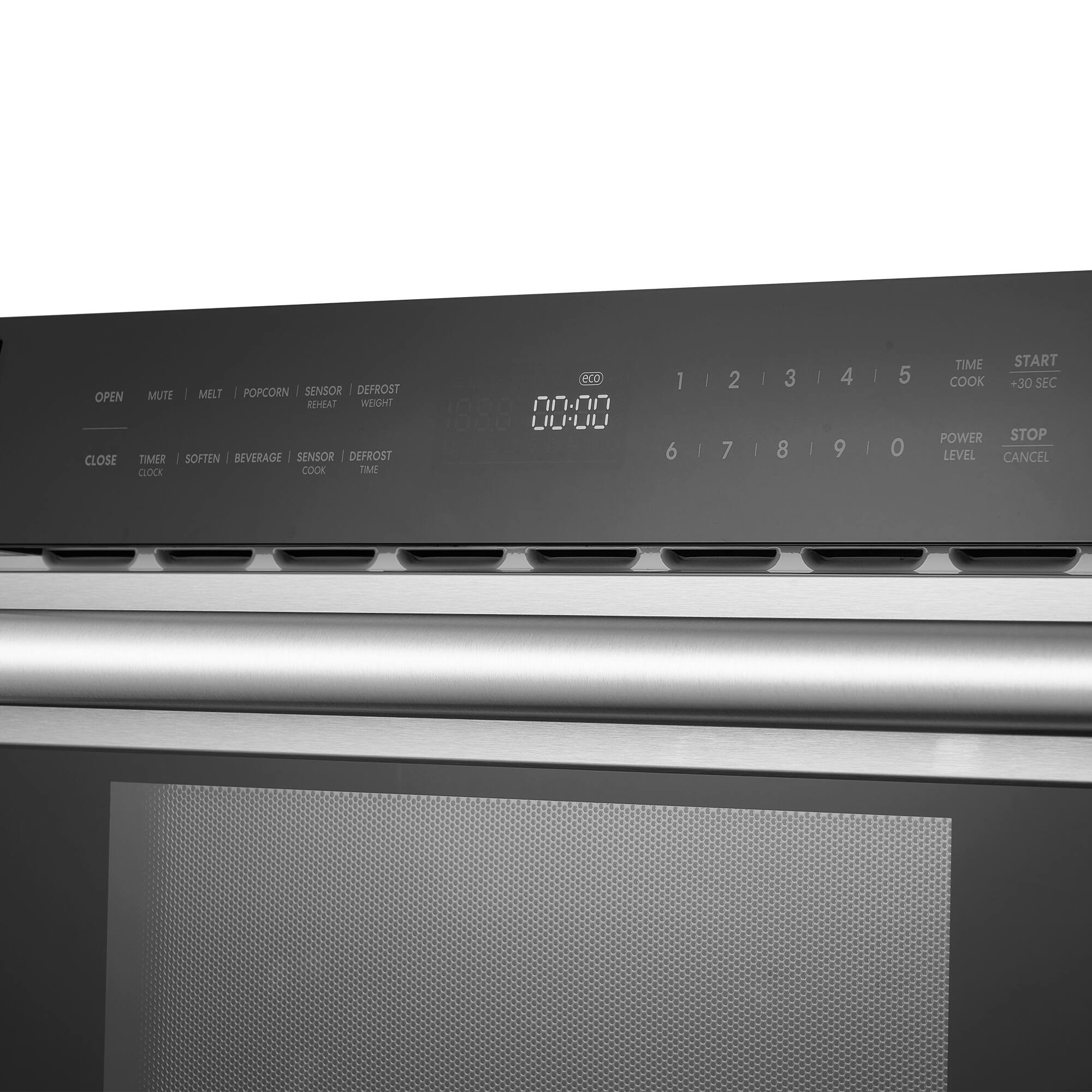 - MELT POPCORN
- SENSOR DEFROST OPEN MUTE RHSAT WEIGHT CLOSE TIMER
- SOFTEN - REVERAGE I SENSOR : DEFROST CLOCK COOK DM N0 00:00 I 6 - | 2 7 I : 3 8 I | 4 9 : I 5 0 TIME START COOK +30 SEC POWER STOP LEVEL CANCEL