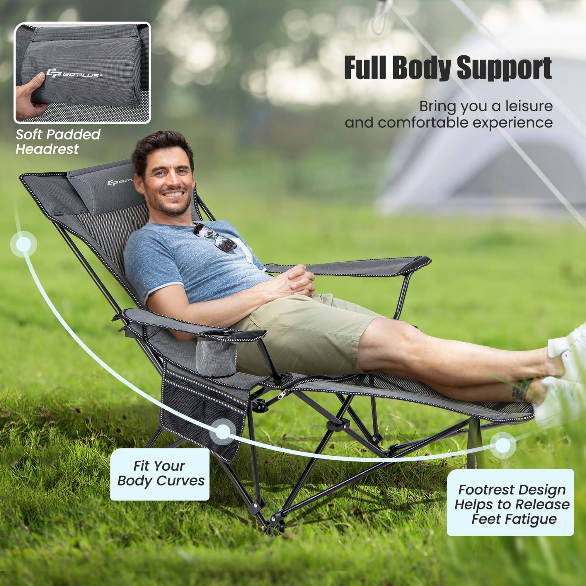 G BOPLUS Soft Padded Headrest Full Body Support Bring you a leisure and comfortable experience. E - Fit Your Body Curves Footrest Design Helps to Release Feet Fatigue.