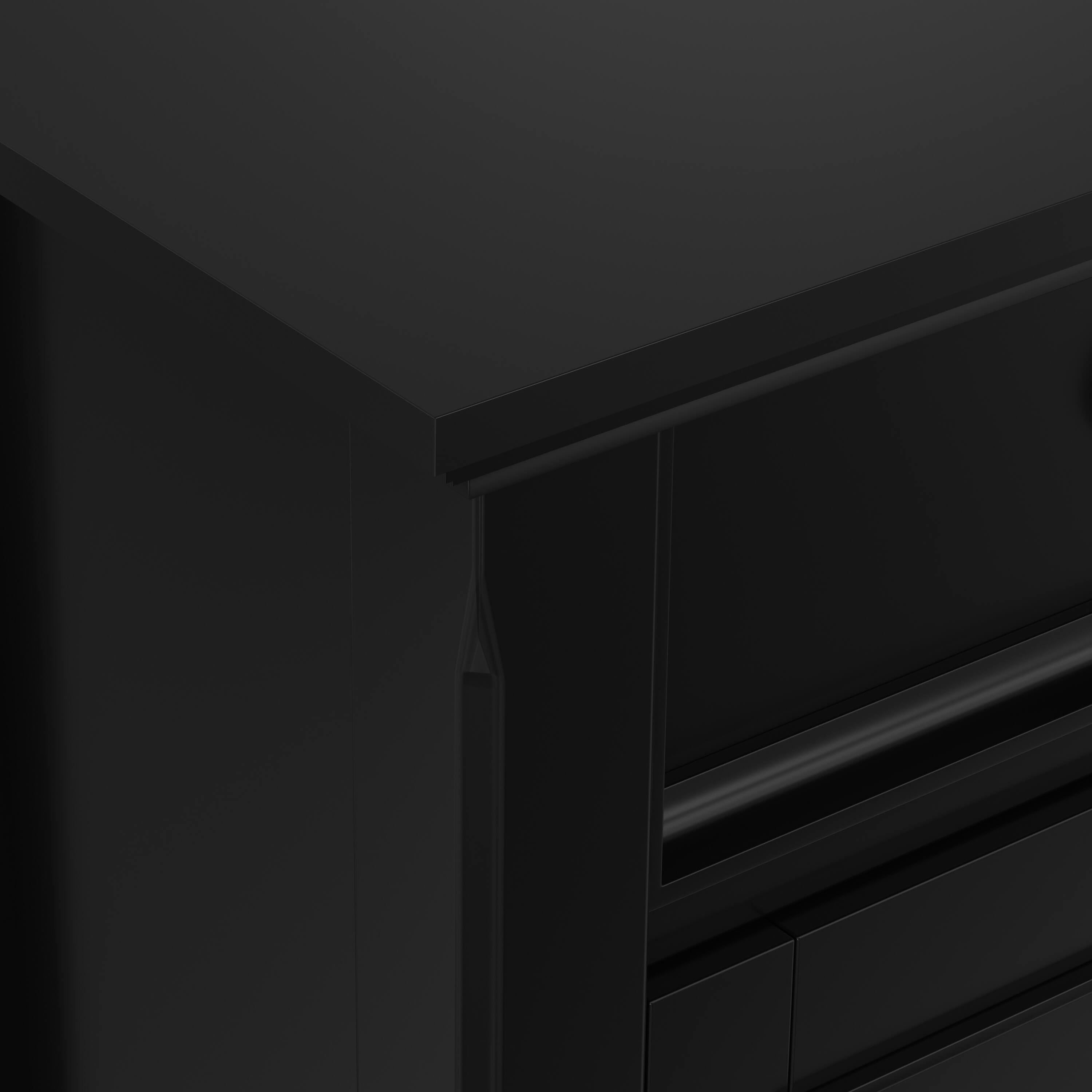 Alt View 4. Simpli Home - Simpli Home Amherst 36 inch Wide Solid Wood Transitional Storage Cabinet - Black.