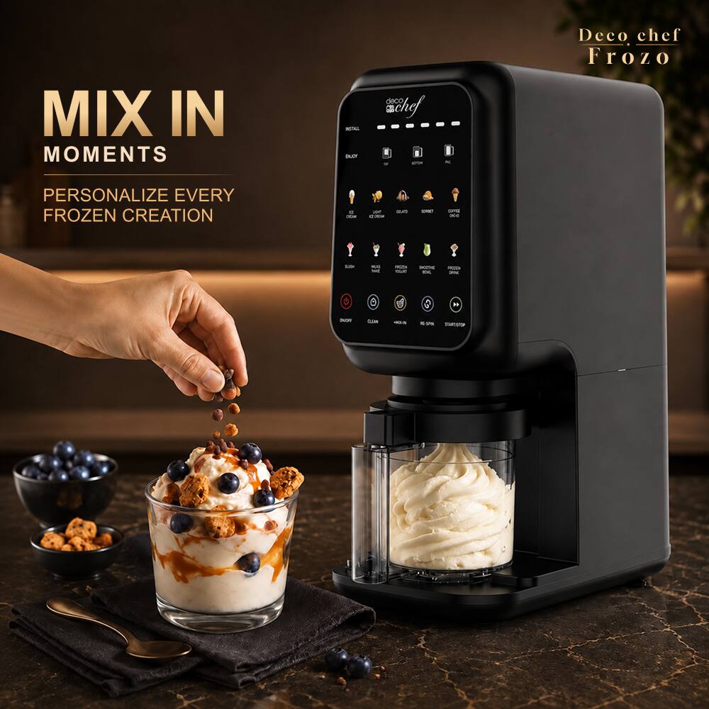 MIX IN MOMENTS  
PERSONALIZE EVERY FROZEN CREATION  

Deco chef Frozo