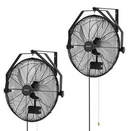 VEVOR - Wall Mount Fan, 18 in Wall Mounted Hanging Fan with IP44-rated Protection, 3-Speed, Long Airflow Distance - Black
