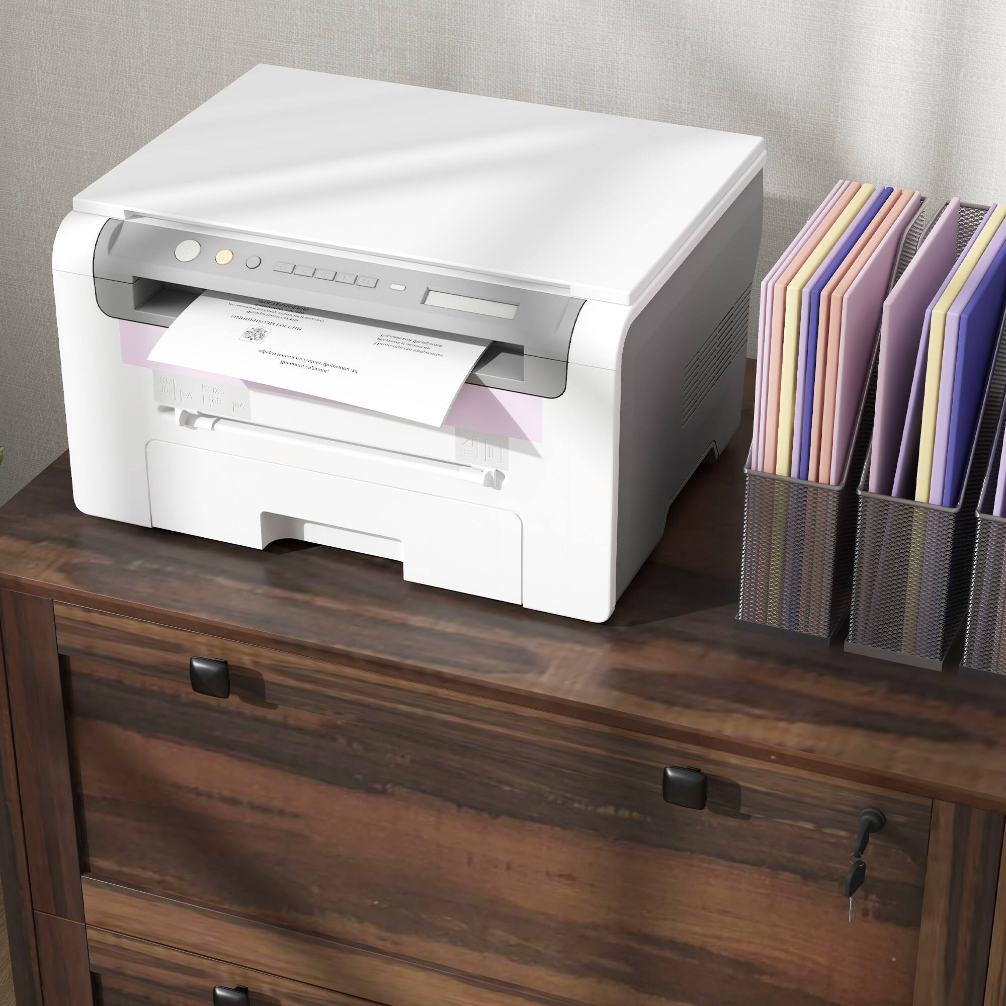 Alt View 7. Homcom - File Cabinet, 2 Drawer Filing Cabinet with Adjustable Hanging Bar for Letter.
