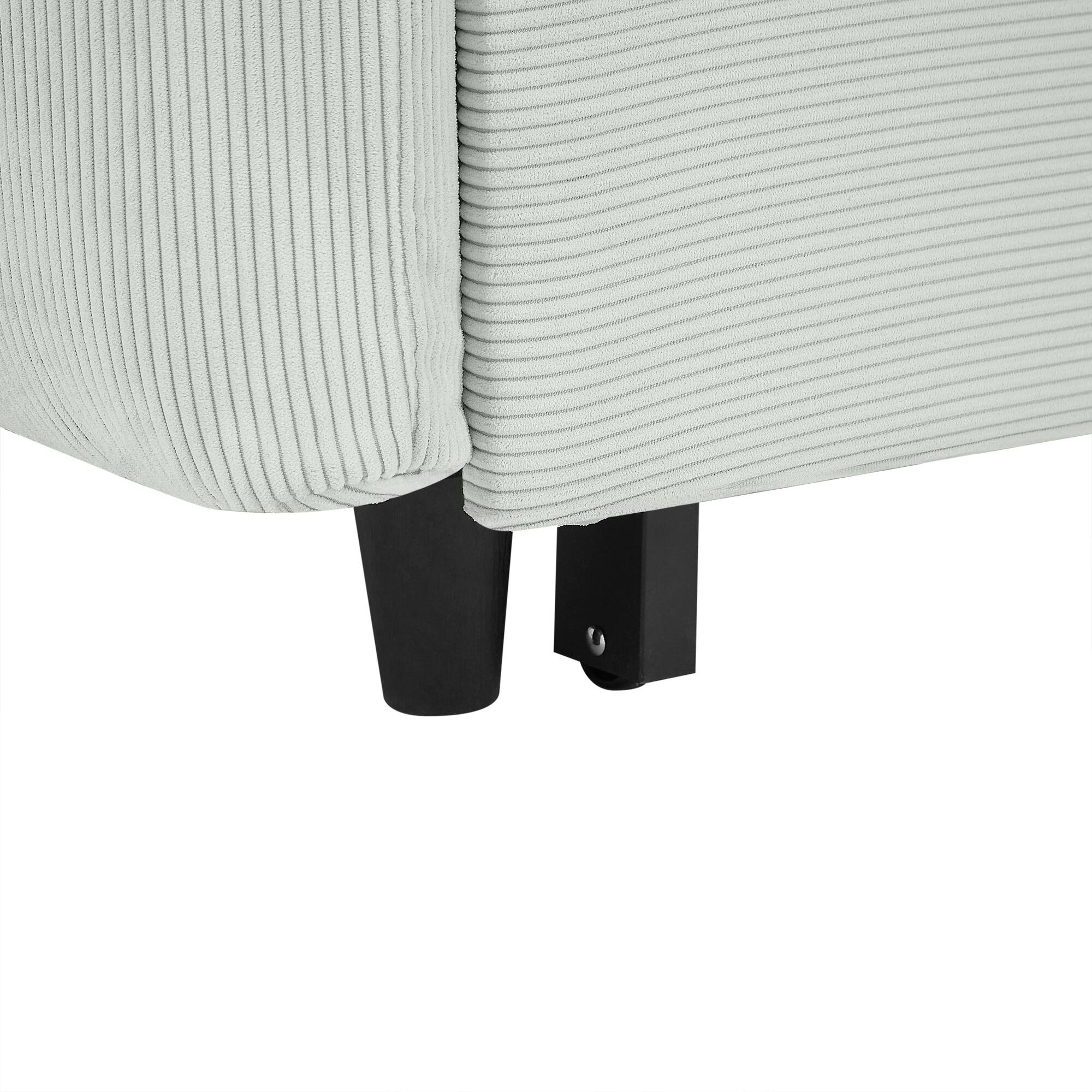 Left. GOODSILO - 57-Inch Pull-Out Convertible Sofa Bed Loveseat with Adjustable Backrest and USB Charging Ports for Modern Living Spaces - Pale Green.