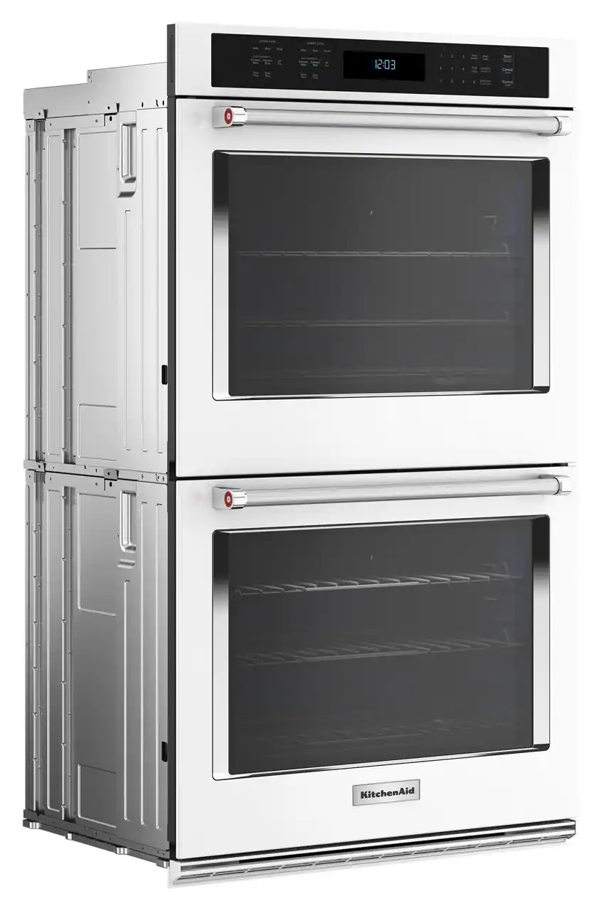 Alt View 1. KitchenAid - 30" Built-In Electric Convection Double Wall Oven with Air Fry Mode - White.