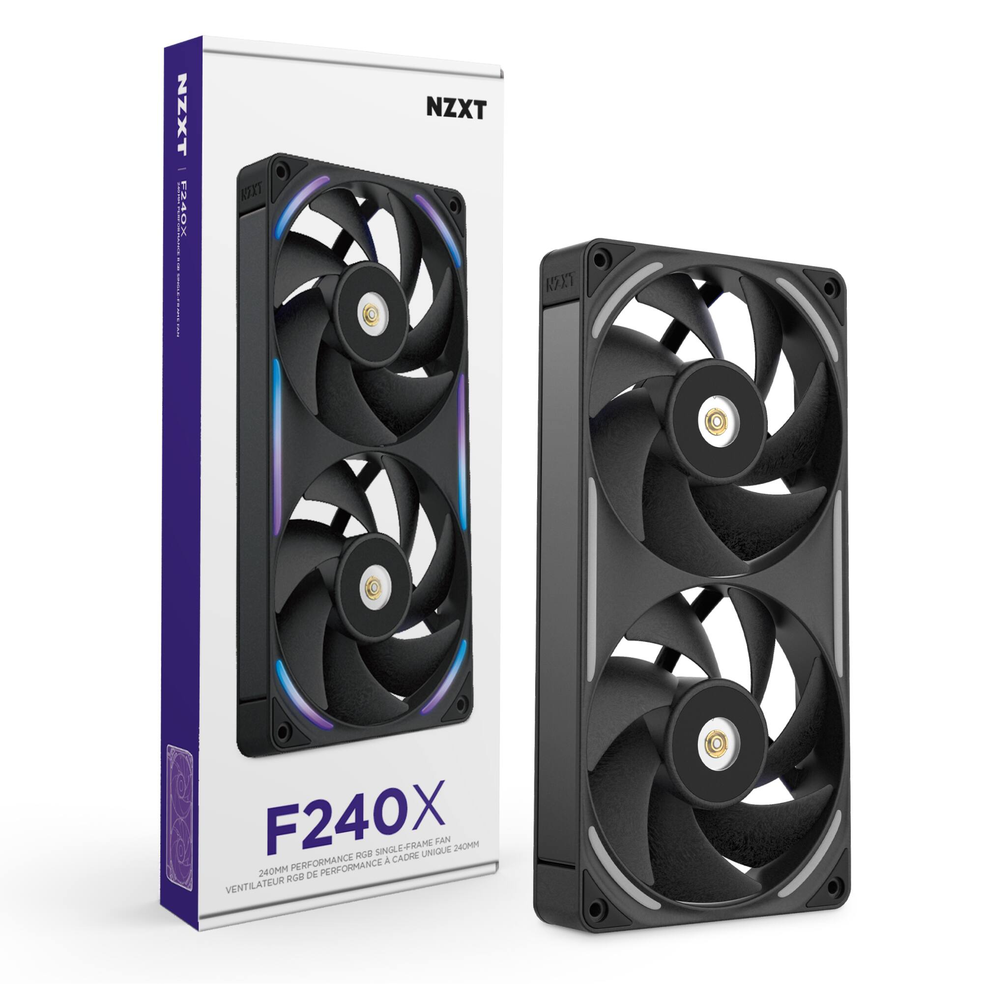 NZXT F240X  
240MM PERFORMANCE RGB SINGLE-FRAME FAN  
VENTILATEUR RGB DE PERFORMANCE À CADRE UNIQUE 240MM