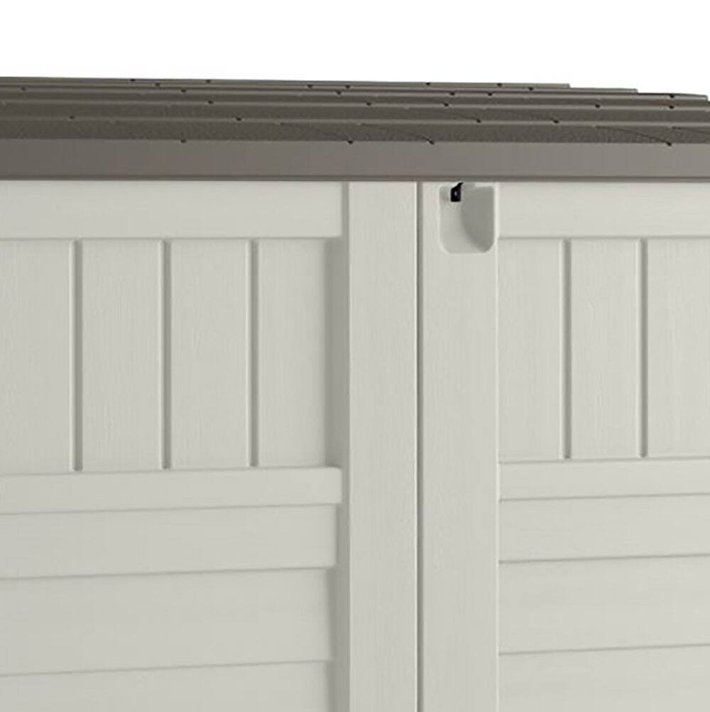 Alt View 5. Suncast - Suncast 3 Door Locking System Horizontal Storage Shed Stow Away, Ivory (3 Pack) - Ivory.