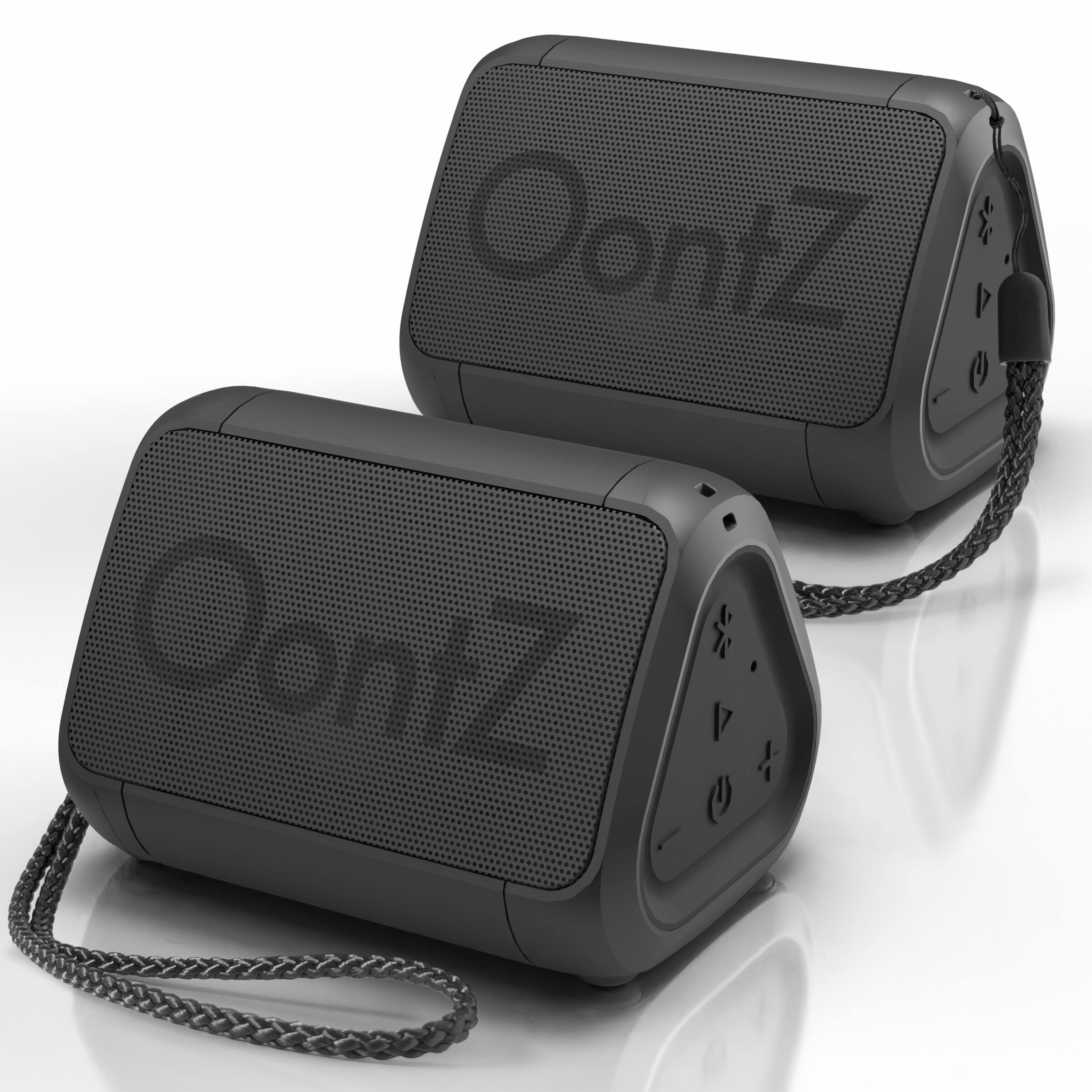 Front. OontZ - Solo Portable Bluetooth Speaker 2-Pack - Black.