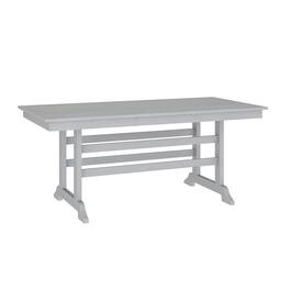 Flash Furniture - Abraham Commercial Grade Indoor/Outdoor 72" Rectangle Recycled HDPE Adirondack Dining Table for 6 - Gray