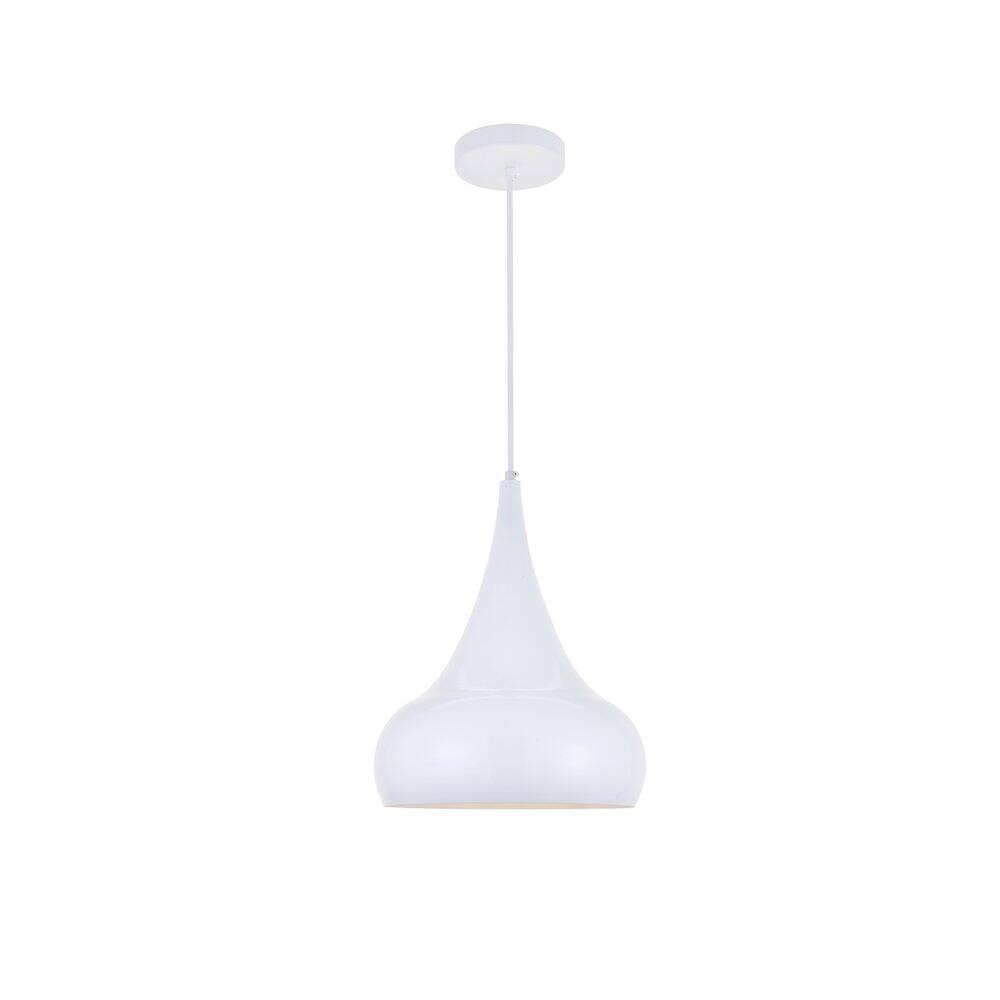 Alt View 5. Living District - Circa 1 Light White Pendant - White.