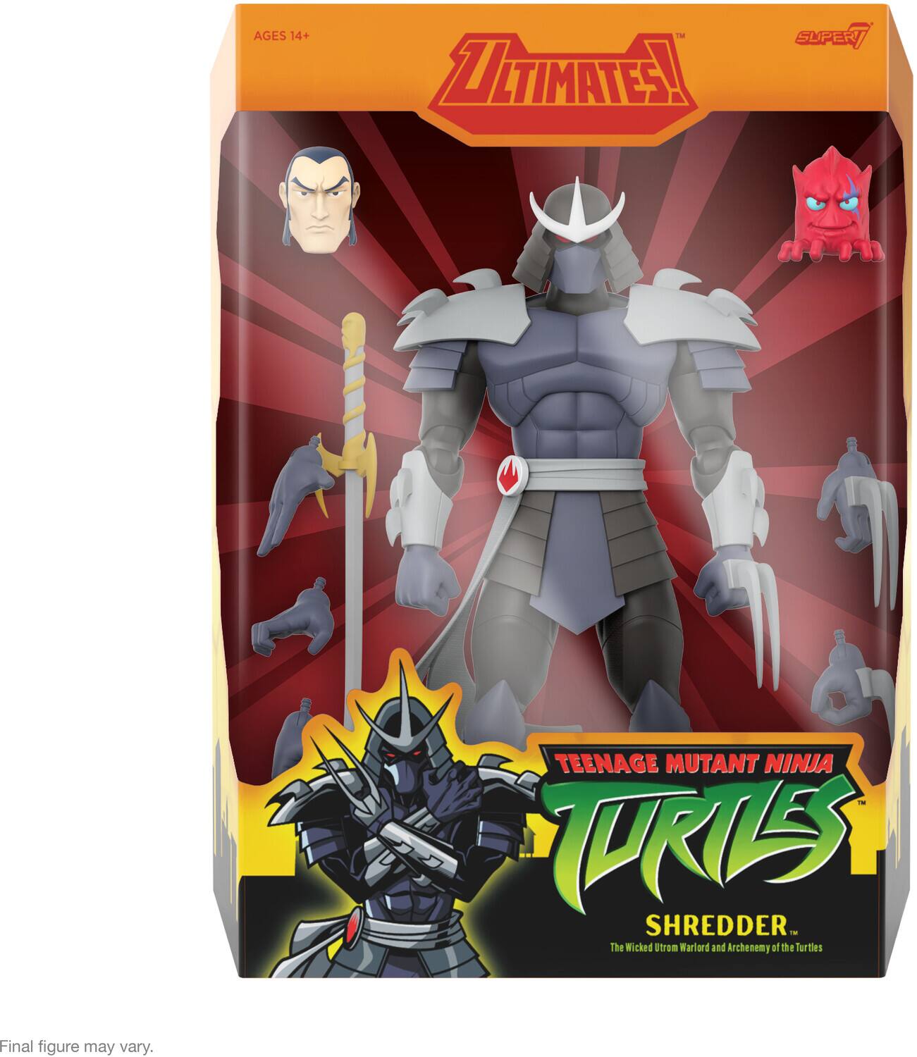AGES 14+ ULTIMATES! SUPER7 TEENAGE MUTANT NINJA TURTLES SHREDDER - The Wicked Utrom Warlord and Archenemy of the Turtles. Final figure may vary.