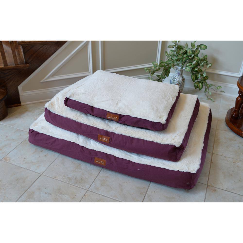 Alt View 2. Armarkat - Extra Large Pet Bed Mat With Poly Fill Cushion In Burgundy and Ivory - White.