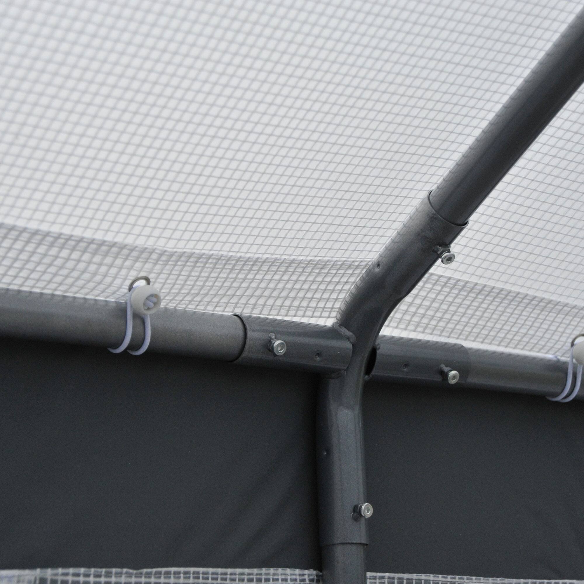 Alt View 7. Outsunny - 8' x 6' x 7' Walk-In Greenhouse, Outdoor Garden Warm Hot House with 4 Roll-up Windows.