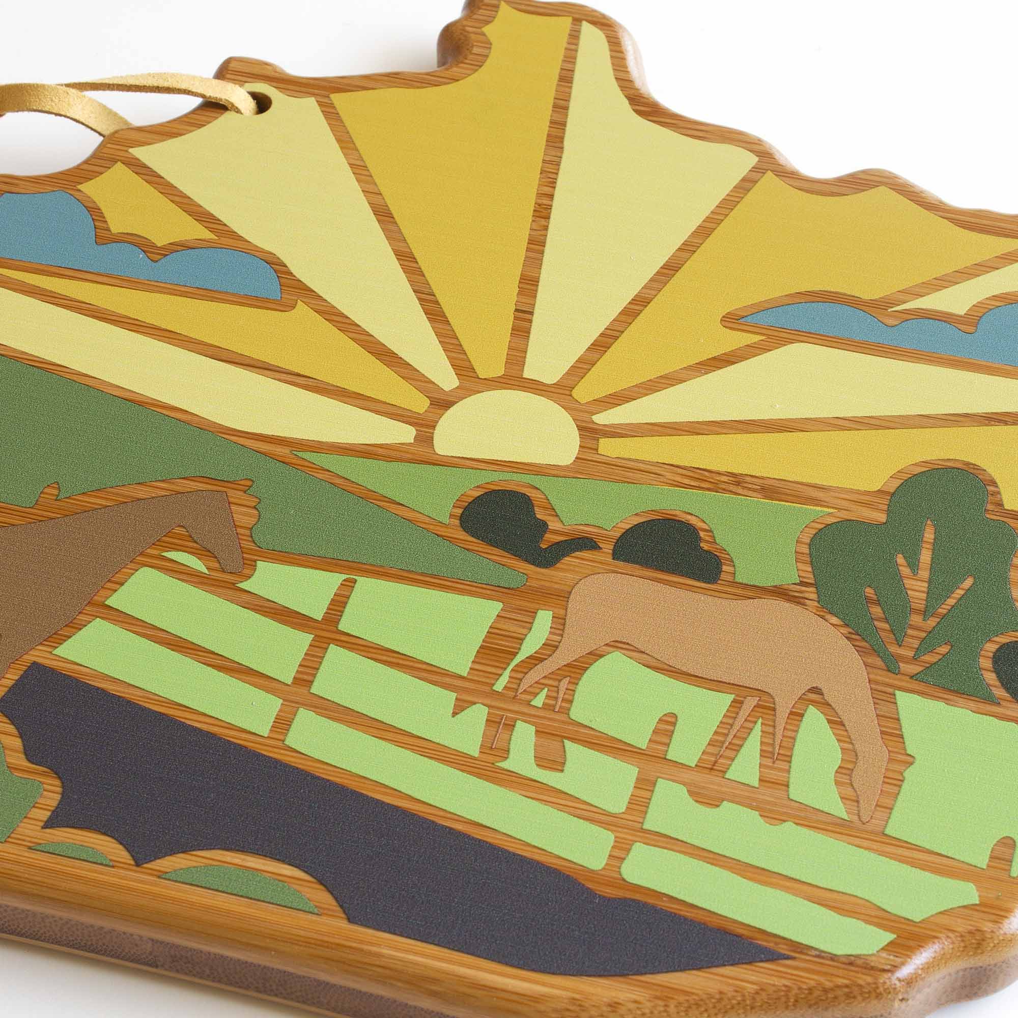 Alt View 2. Totally Bamboo - Kentucky Cutting Board with Artwork by Summer Stokes.