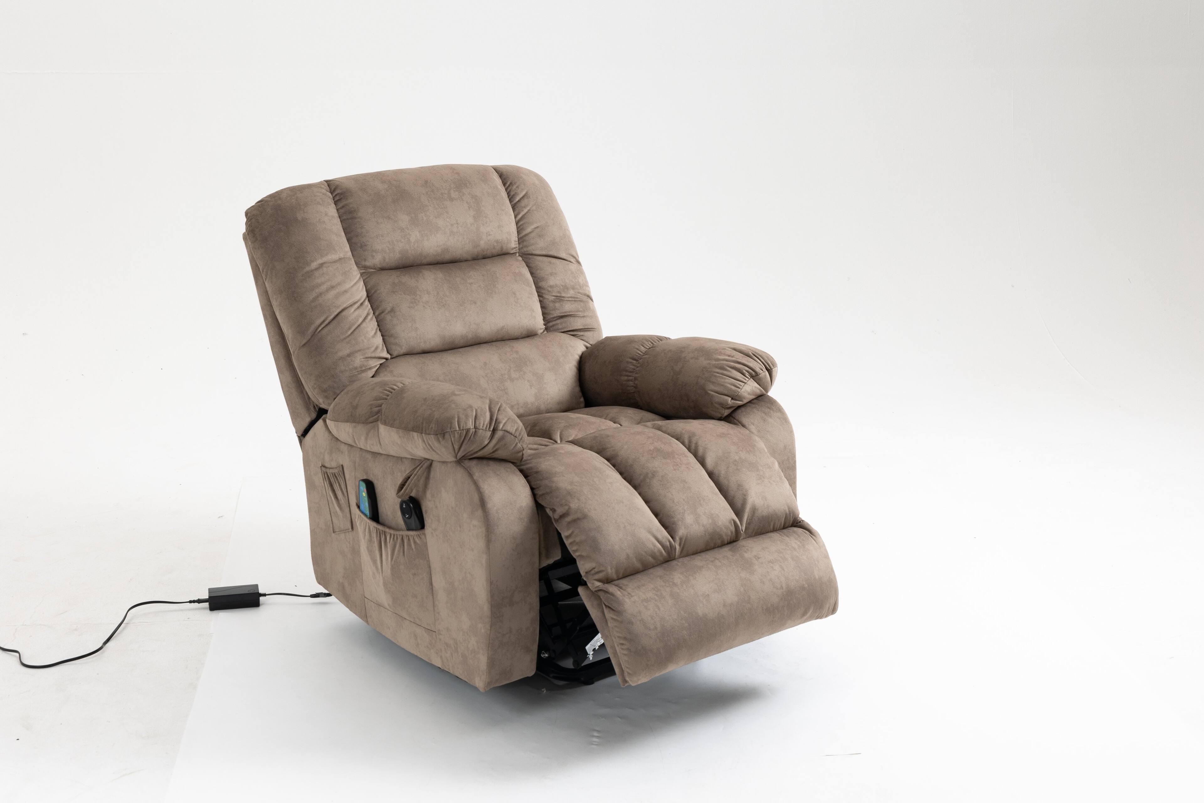 Back. TinyHomie - Recliners Lift Chair Relax Sofa Chair Livingroom Furniture Living Room Power Electric Reclining for Elderly - gray.