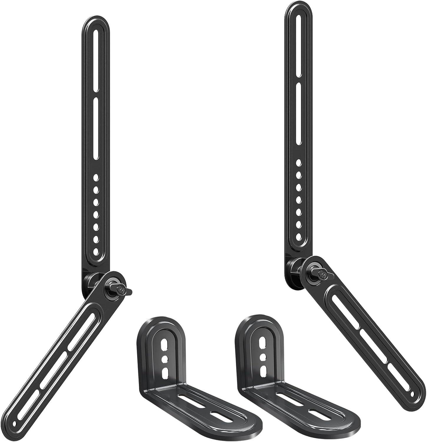 Front. Schertz - Soundbar Bracket for TVs with Protruding Bottom – Holds 15 lbs, Adjustable Arm & L-Bracket (MD5421) - Back.