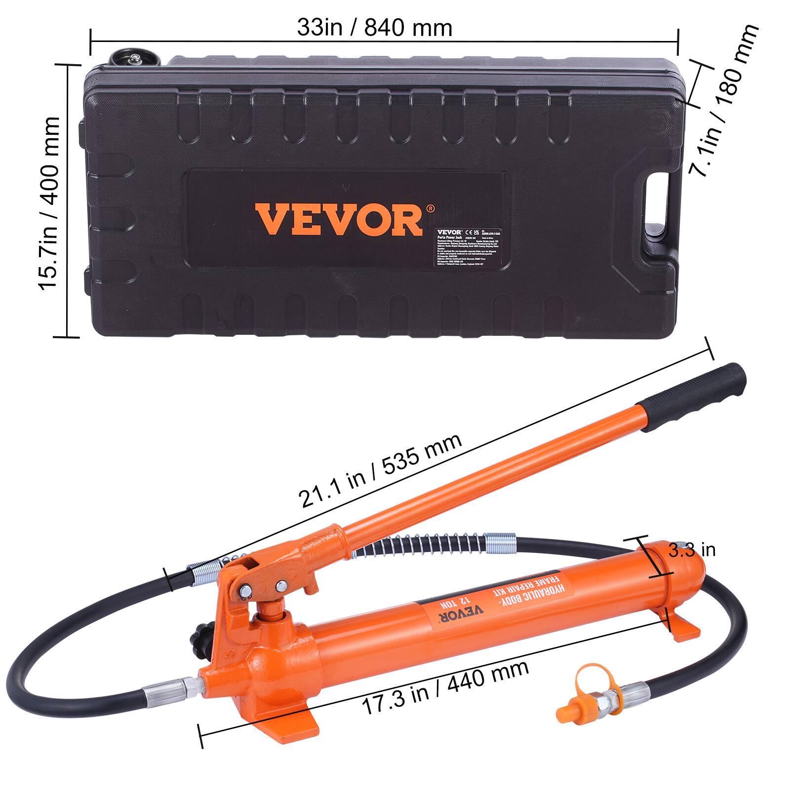 mm 400 / 15.7in  
33in / 840 mm  
VEVOR  
Cm: mm 180 .1in / 180  
1in - 7.1in / 180 mm  
REPAIR FRAME  
15 XIM BODY- HYDRAULIC TON  
VEVOR 440 mm  
17.3 in / 440 mm