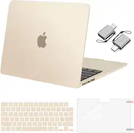 mosiso - Case for MacBook Air 13 inch M5 M4 M3 M2 A3449 A3240 A3113 A2681 (2022-2026) - Starlight