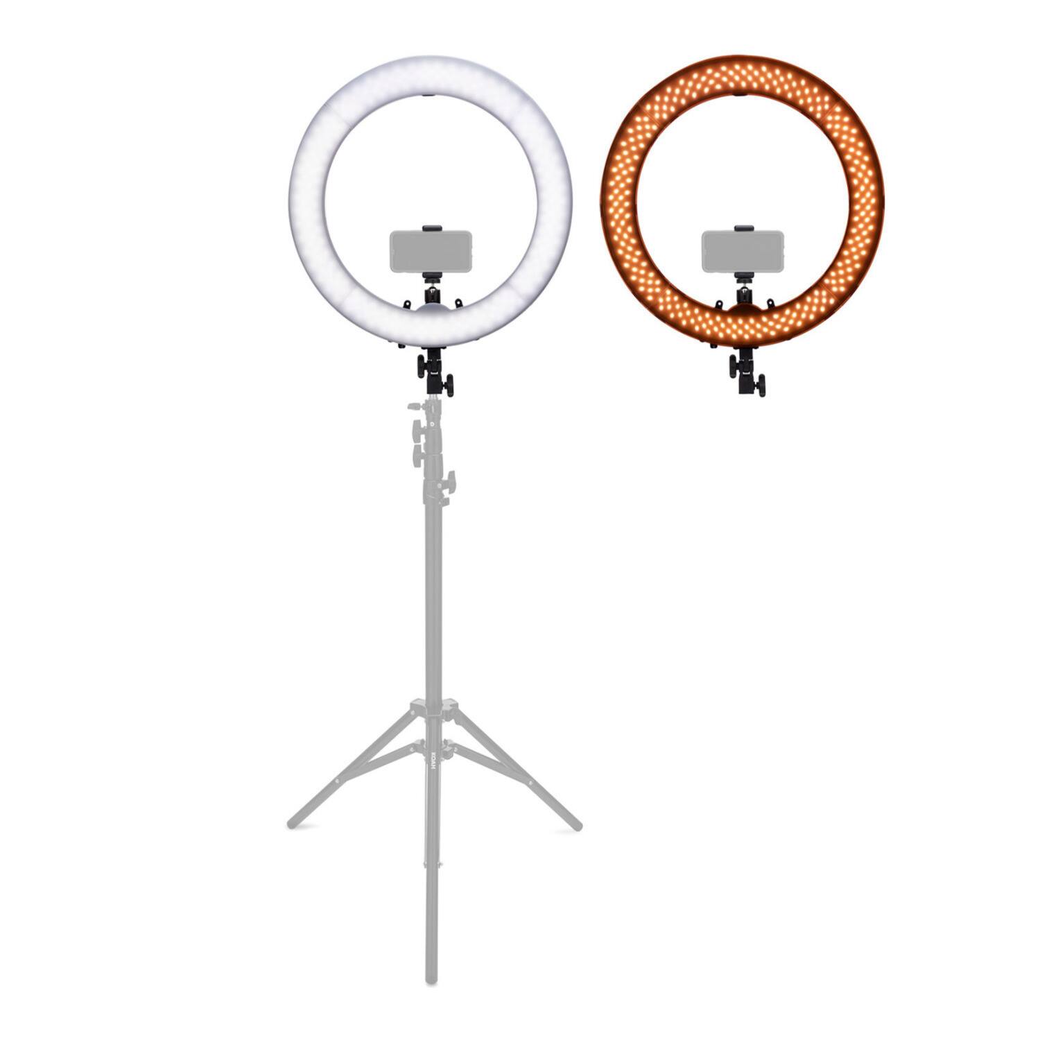 Left. Koah - Koah SOL SPHERE 19-Inch 55W Ring Light Kit with Air Cushioned Stand, Bag, Holder.