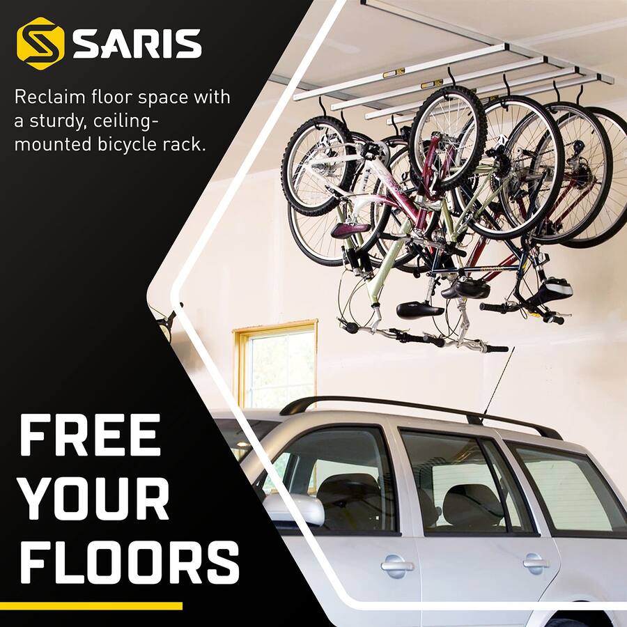 Bike Slide Rack Ceiling Saris Cycle Glide Ceiling Bike Rack 4 Bike Capacity Bike Hanging System ...