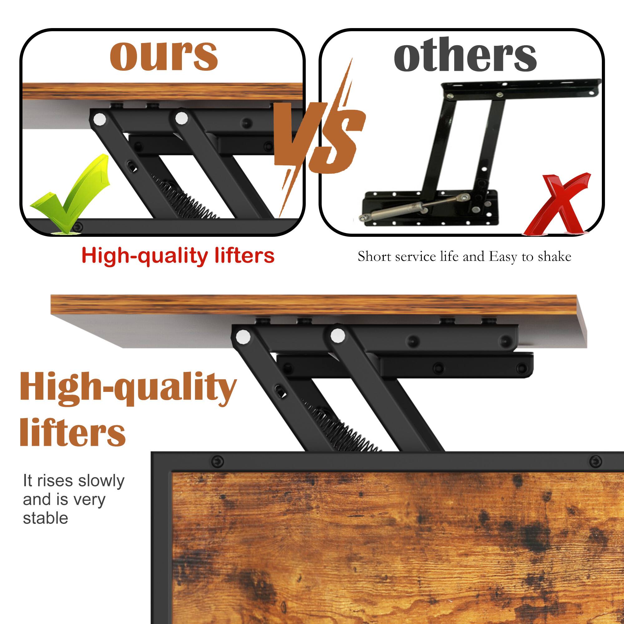 ours  
High-quality lifters  

others  
Short service life and Easy to shake  

High-quality lifters  
It rises slowly and is very stable