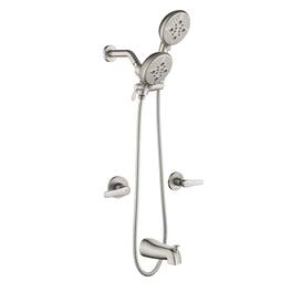Boyel Living - Shower Set with Dual Handles 5 Function Dual ABS Shower Heads and Tub Spout - Brushed Nickel