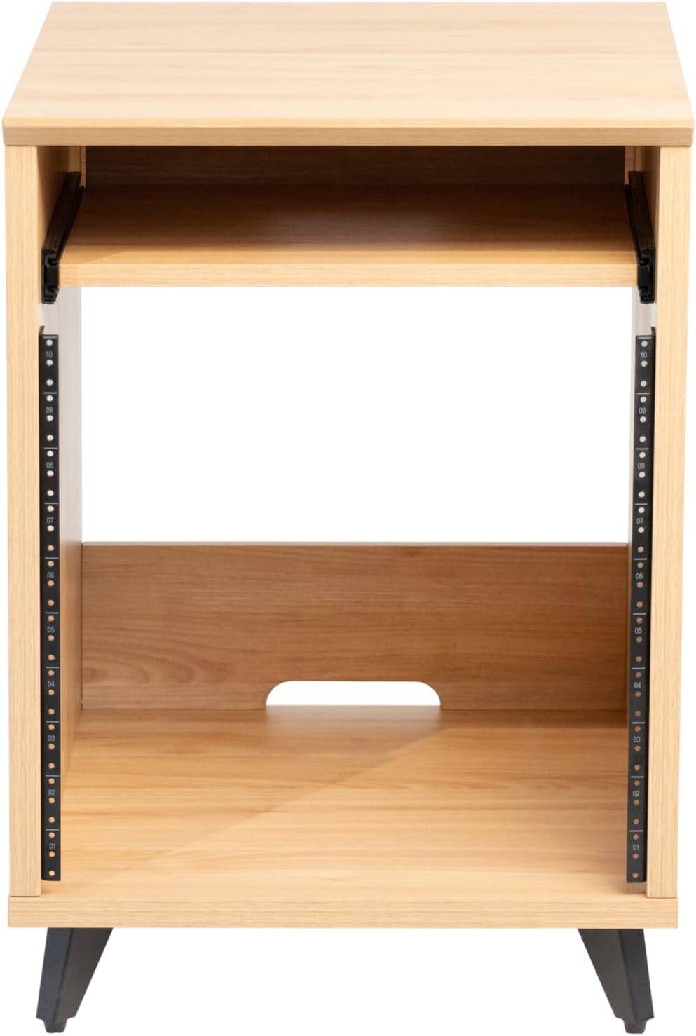 Alt View 1. Gator Frameworks - Elite Furniture Series 10U Studio Rack Table in Natural Maple with Slide-Out Tray - Natural Maple Matte Finish.