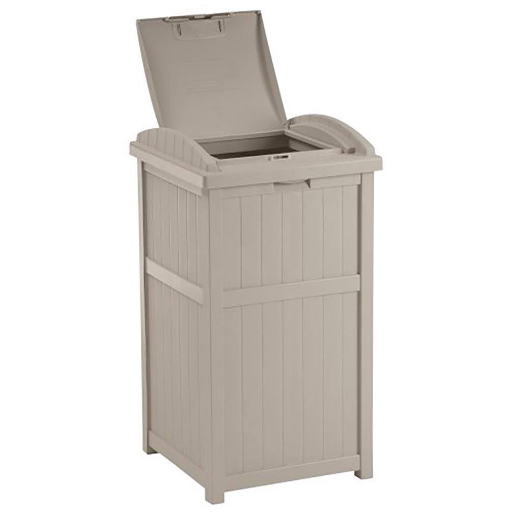 Alt View 2. Suncast - Suncast Trash Hideaway 33 Gallon Resin Outdoor Garbage Container, Taupe (6 Pack) - Taupe.