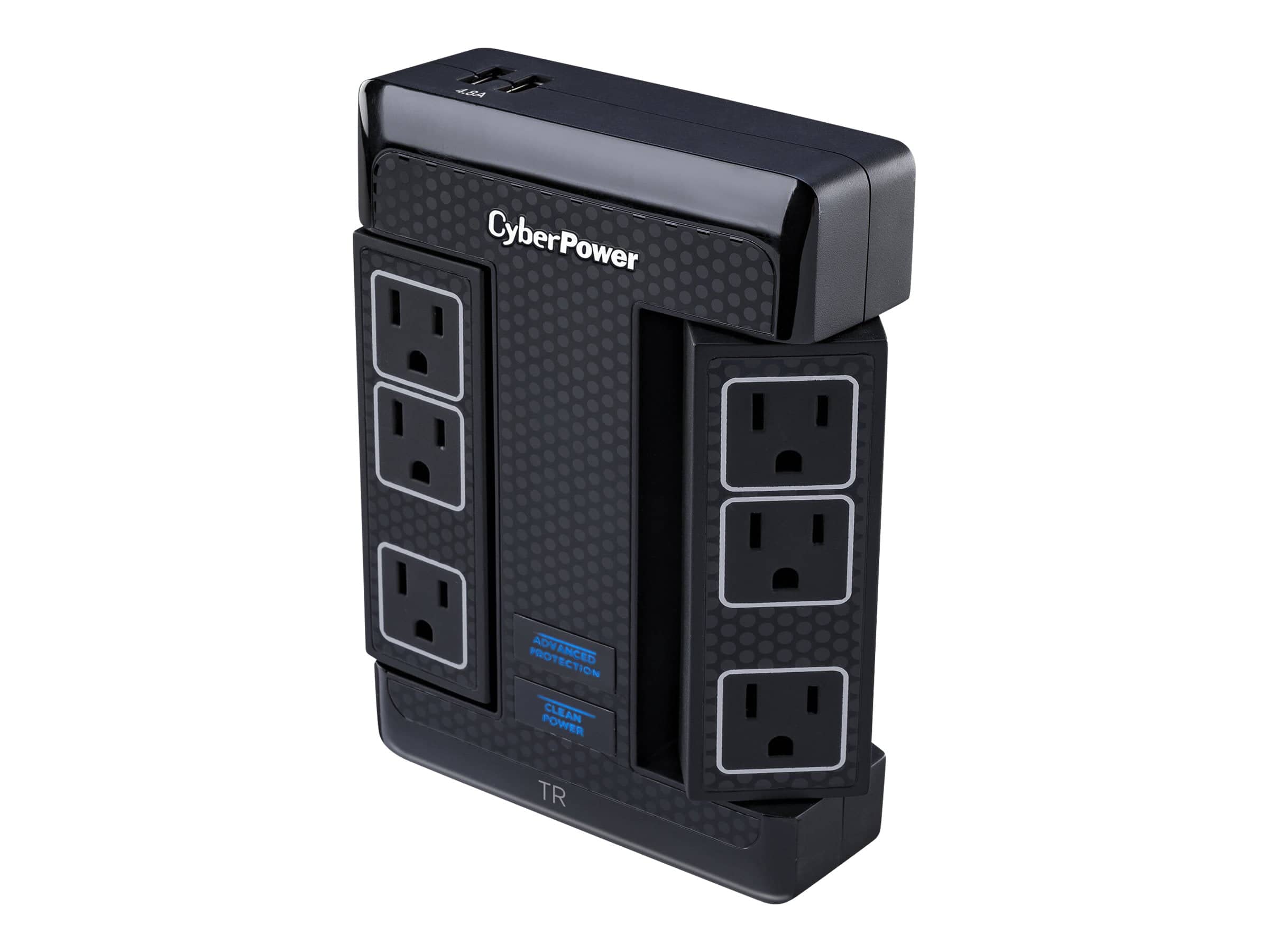CyberPower - Surge Protector HT600WSU2A - Black