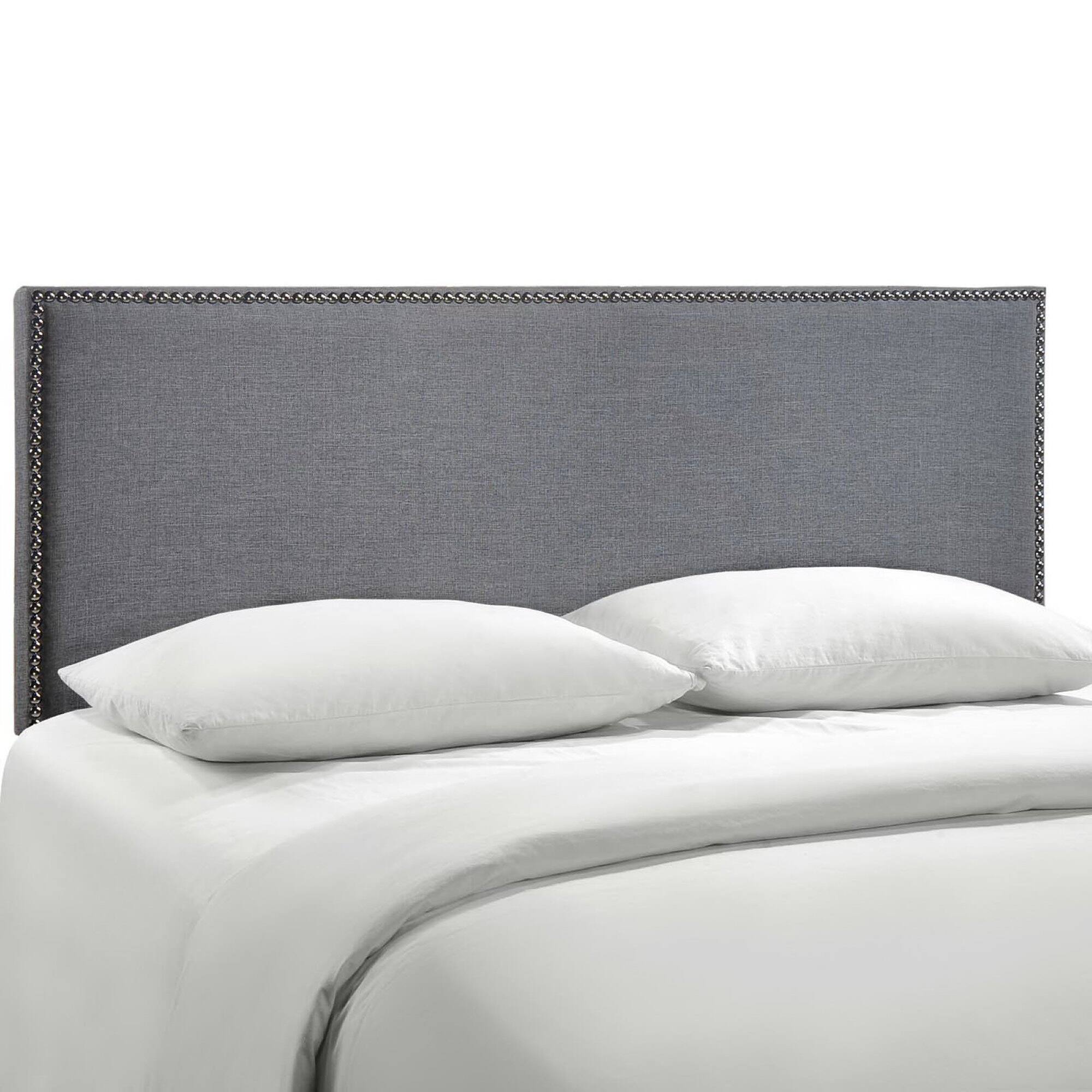 Alt View 1. Modway - Region Nailhead Upholstered Queen Headboard by Modway - Black.