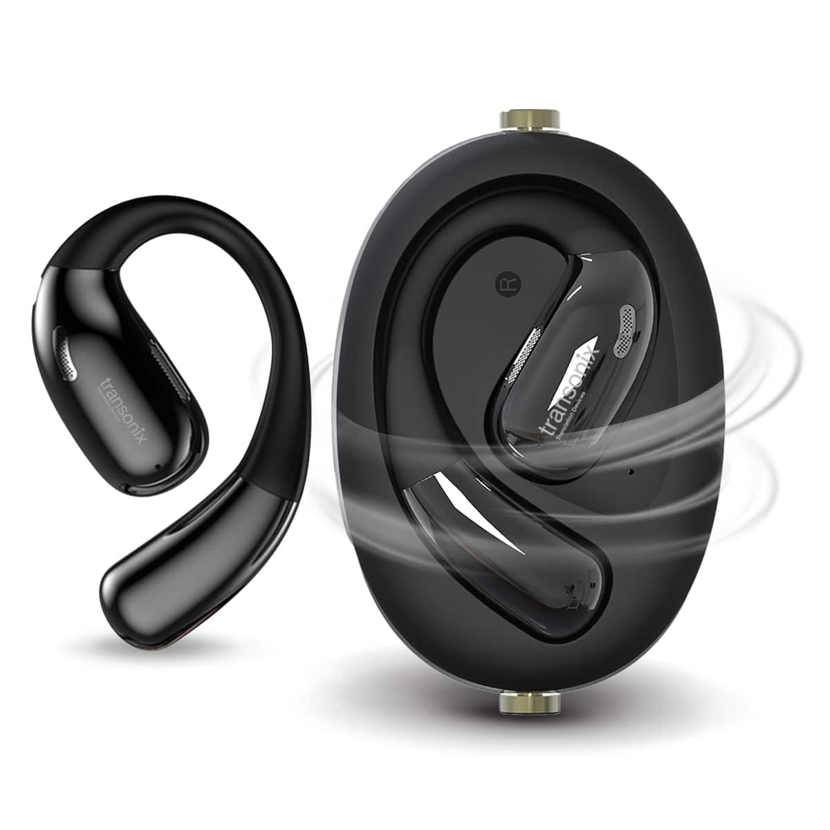 Harmonix - TravelerAI Spin, Bluetooth Earbuds with Spinner Case, Real-Time AI Translation - Black