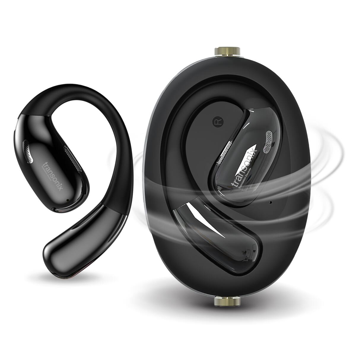Harmonix - TravelerAI Spin, Bluetooth Earbuds with Spinner Case, Real-Time AI Translation - Black