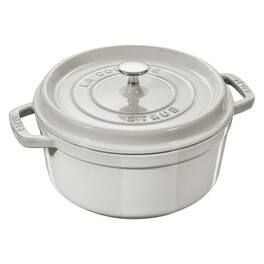 Staub - Cast Iron 7-qt Round Cocotte - White Truffle