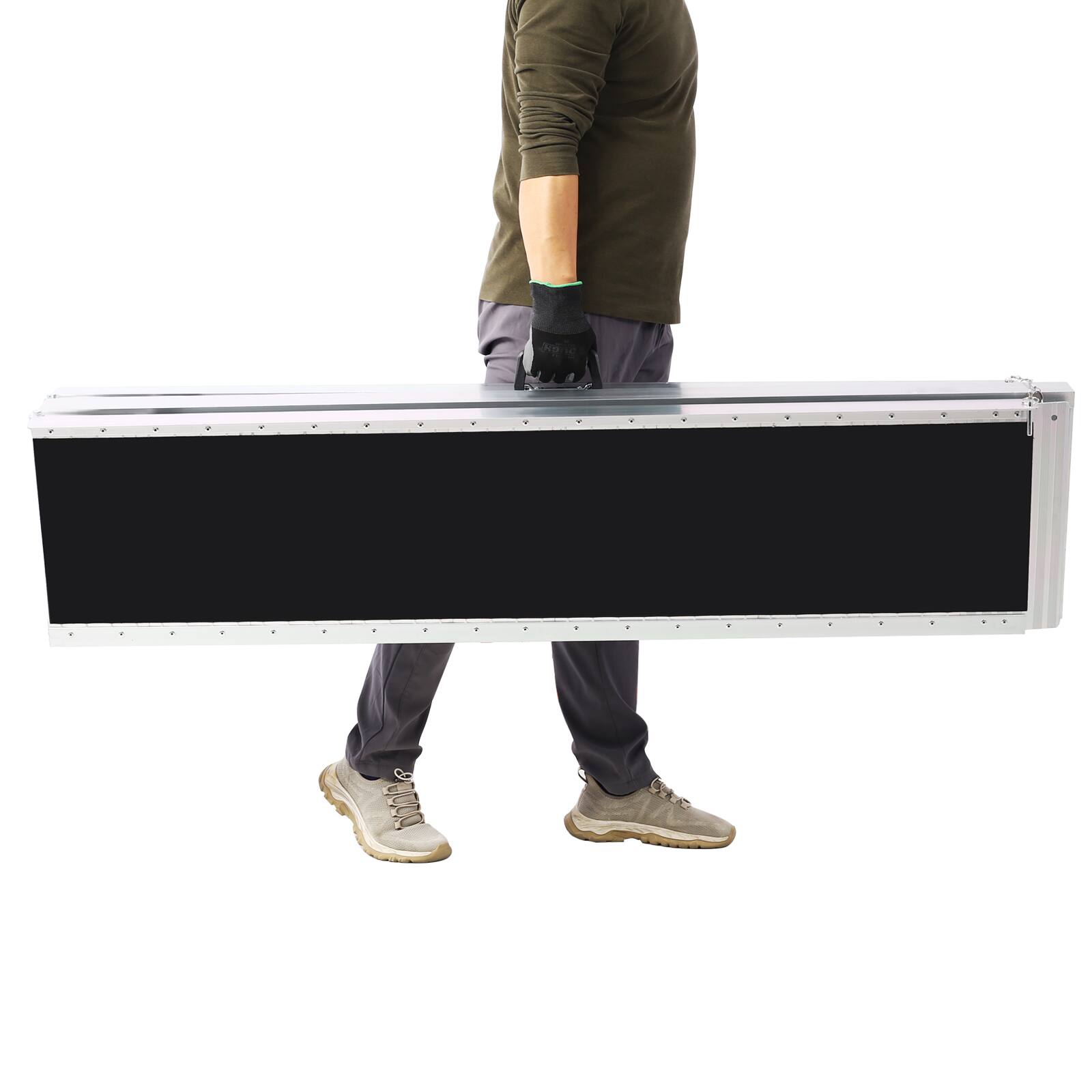 Alt View 1. ELEMENT ACE - 8ft Wheelchair Ramp - Portable, Foldable Aluminum Threshold Ramp, 600lb Capacity, Non-Skid Surface - Silver.