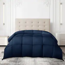 Lux Decor Collection - Down Alternative Comforter – Ultra Soft All Season Duvet Insert with Corner Tabs - Navy Blue