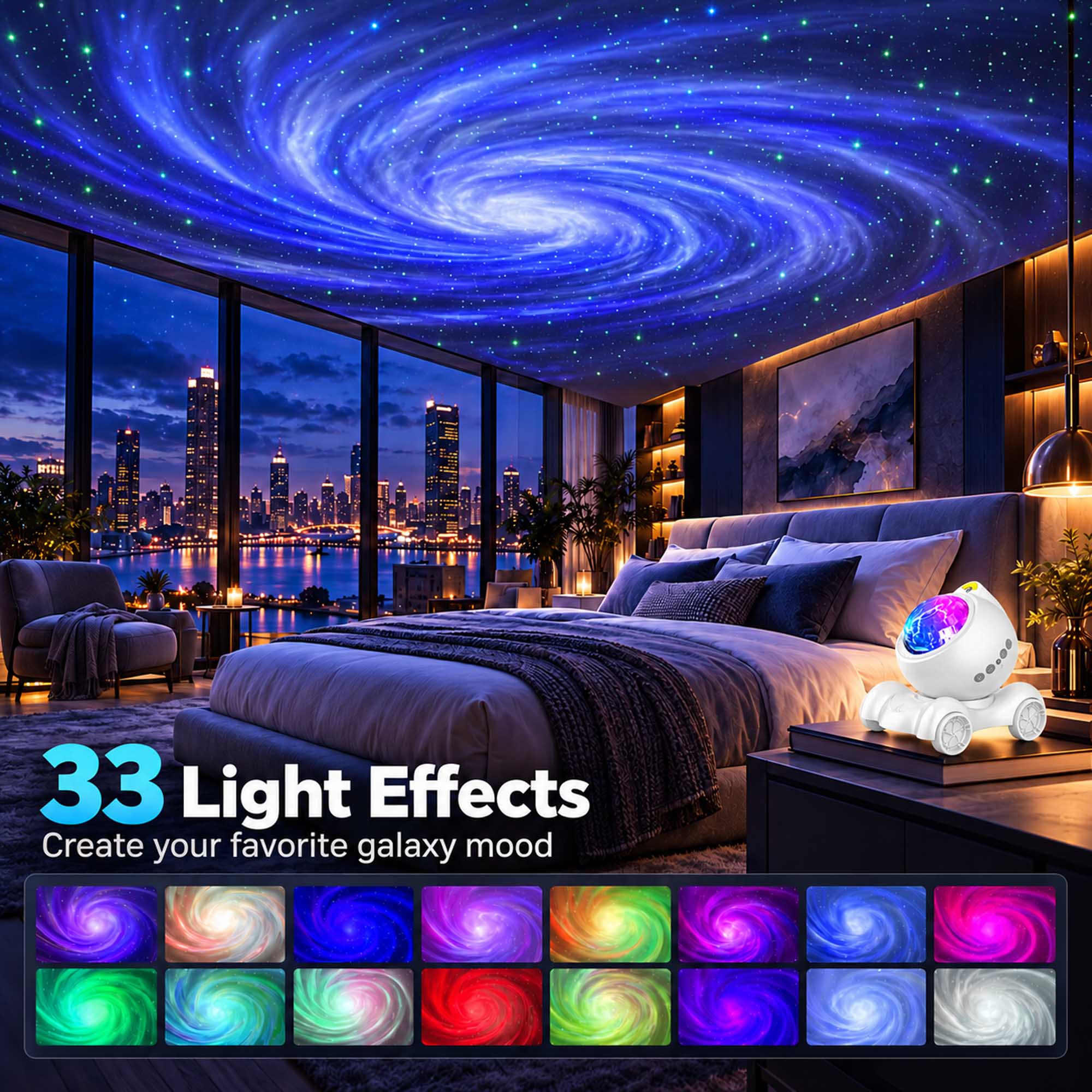 33 Light Effects  
Create your favorite galaxy mood