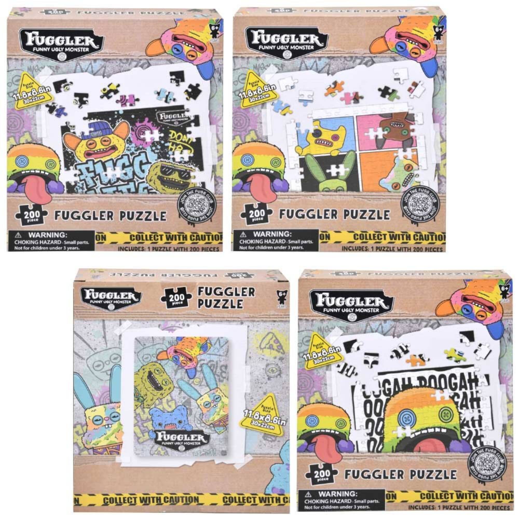 FUGGLER  
FUNNY UGLY MONSTER  

FUGGLER PUZZLE  
200 PIECES  

11.8x8.6in  
30x22cm  

WARNING: CHOKING HAZARD Small parts. Not for children under 3 years.  

COLLECT WITH CAUTION  
INCLUDES: 1 PUZZLE WITH 200 PIECES  

FUGGLER  
FUNNY UGLY MONSTER  

FUGGLER PUZZLE  
200 PIECES  

11.8x8.6in  
30x22cm  

WARNING: CHOKING HAZARD Small parts. Not for children under 3 years.  

COLLECT WITH CAUTION  
INCLUDES: 1 PUZZLE WITH 200 PIECES  

FUGGLER  
FUNNY UGLY MONSTER  

FUGGLER PUZZLE  
200 PIECES  

11.8x8.6in  
30x22cm  

WARNING: CHOKING HAZARD Small parts. Not for children under 3 years.  

COLLECT WITH CAUTION  
INCLUDES: 1 PUZZLE WITH 200 PIE