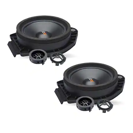 Front. Powerbass - PowerBass OE65C-GM - 6.5" Direct Fit - GMC OEM Component Speaker Upgrade Kit / 60 Wrms - 120Wmax - Pair - Black/Gray.