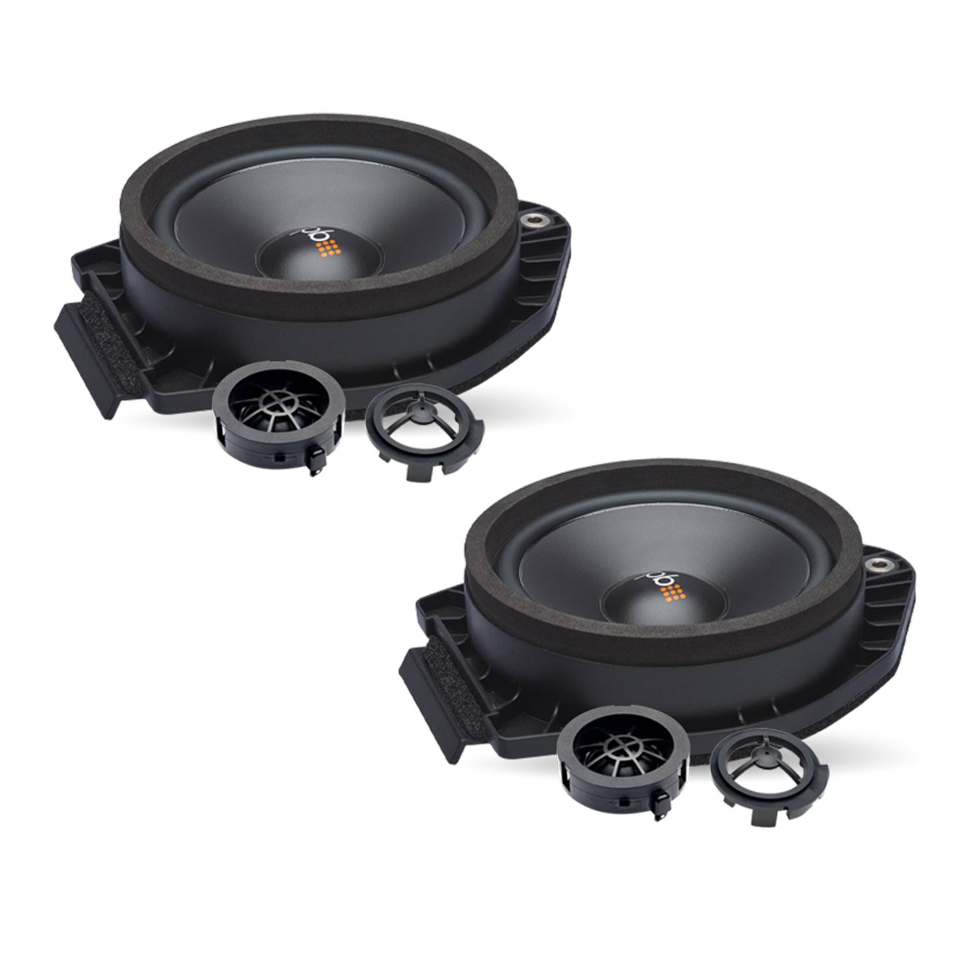 Front. Powerbass - PowerBass OE65C-GM - 6.5" Direct Fit - GMC OEM Component Speaker Upgrade Kit / 60 Wrms - 120Wmax - Pair - Black/Gray.