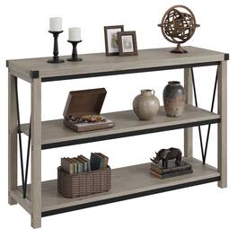 Electrodes Masters - 47-Inch Narrow Console Table with 3-Tier Storage - Perfect for Living Room or Hallway, Grey - Gray