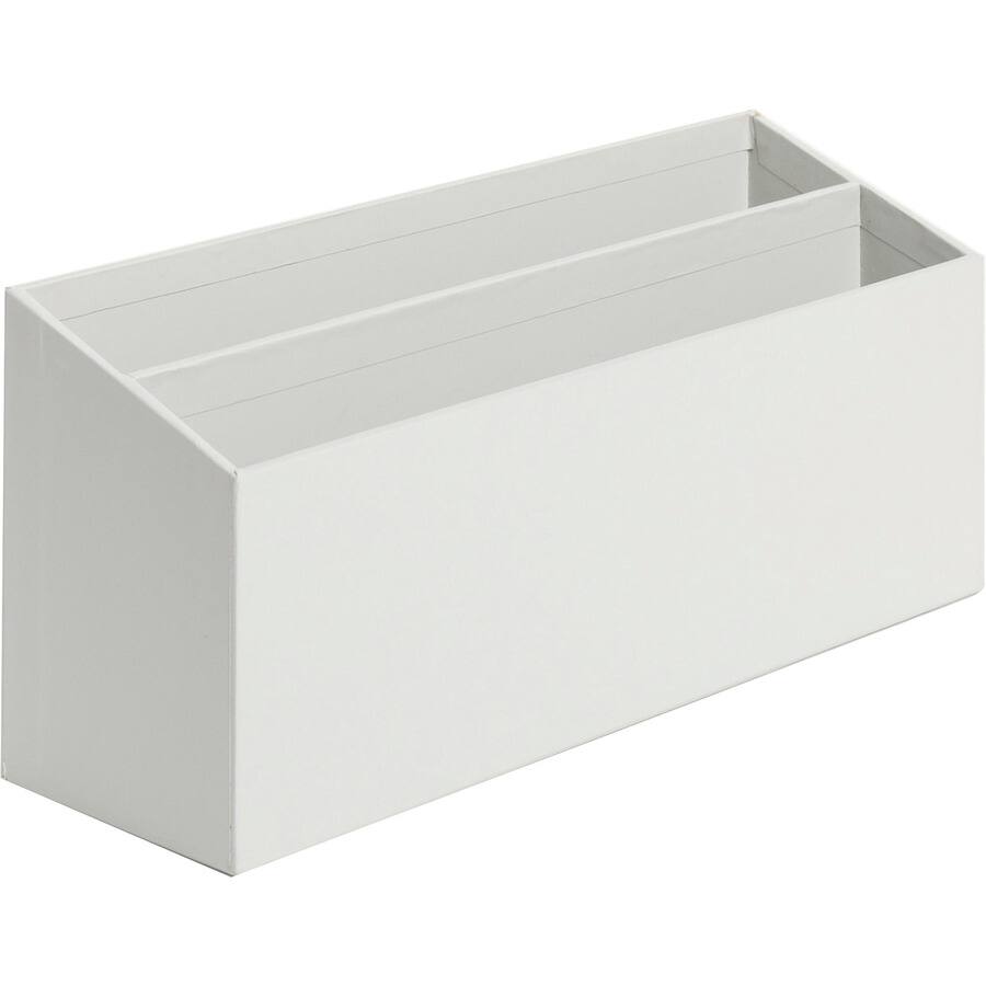 Left. U Brands - U Brands 4 Piece Desk Organization Set Desktop Paper Wrapped Gray Chipboard Paper - Gray.