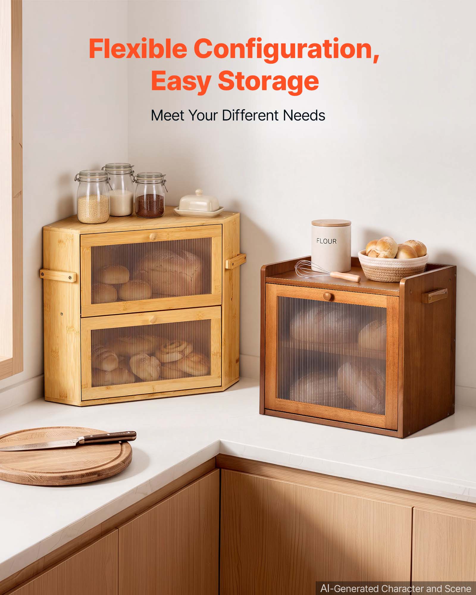 Flexible Configuration, Easy Storage  
Meet Your Different Needs  

FLOUR  

AI-Generated Character and Scene