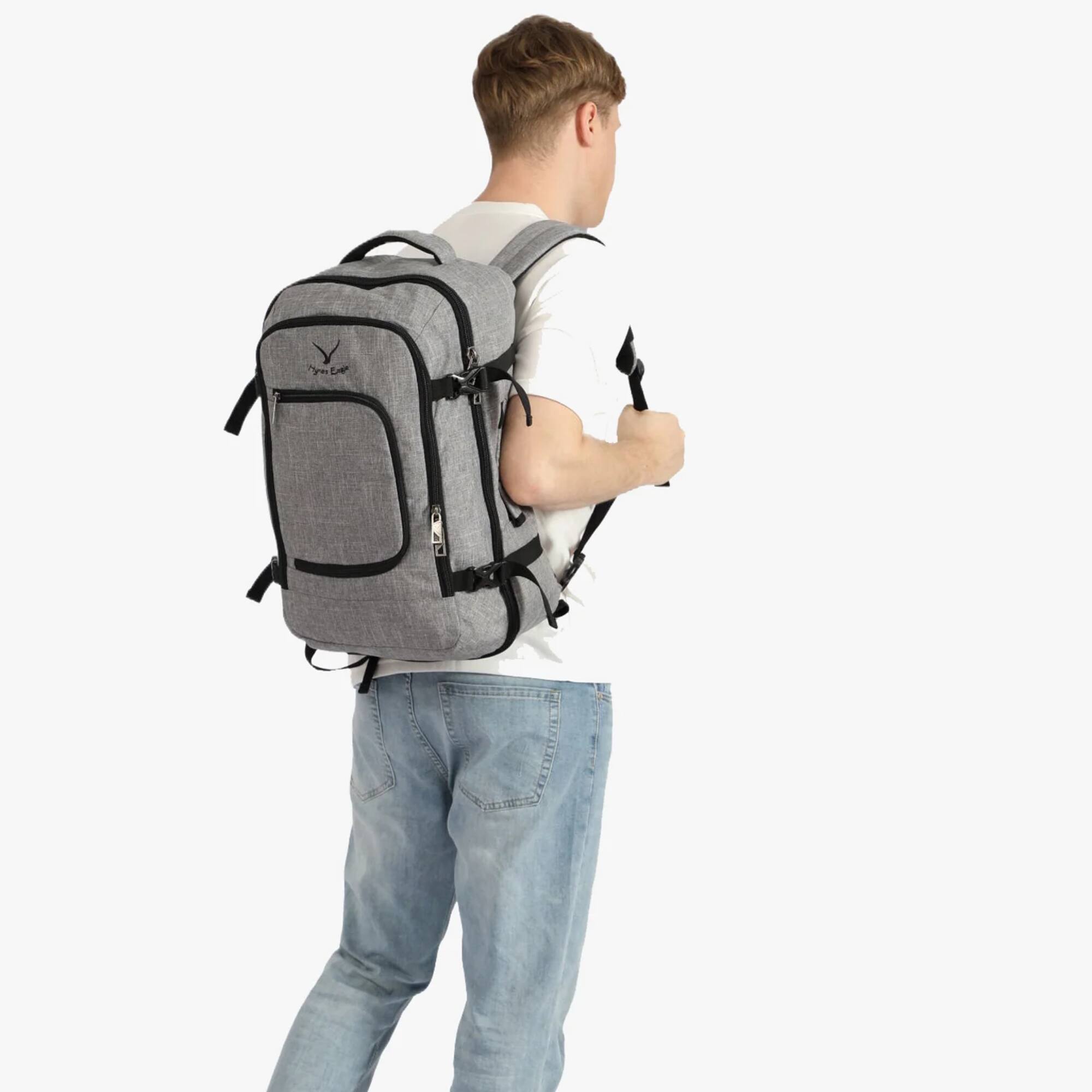 Angle. Hynes Eagle - Carry-On Travel Backpack (40L) - Heather Gray.