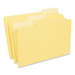 Universal - Interior File Folders, 1/3-Cut Tabs: Assorted, Legal Size, 11-pt Stock, Yellow, 100/Box
