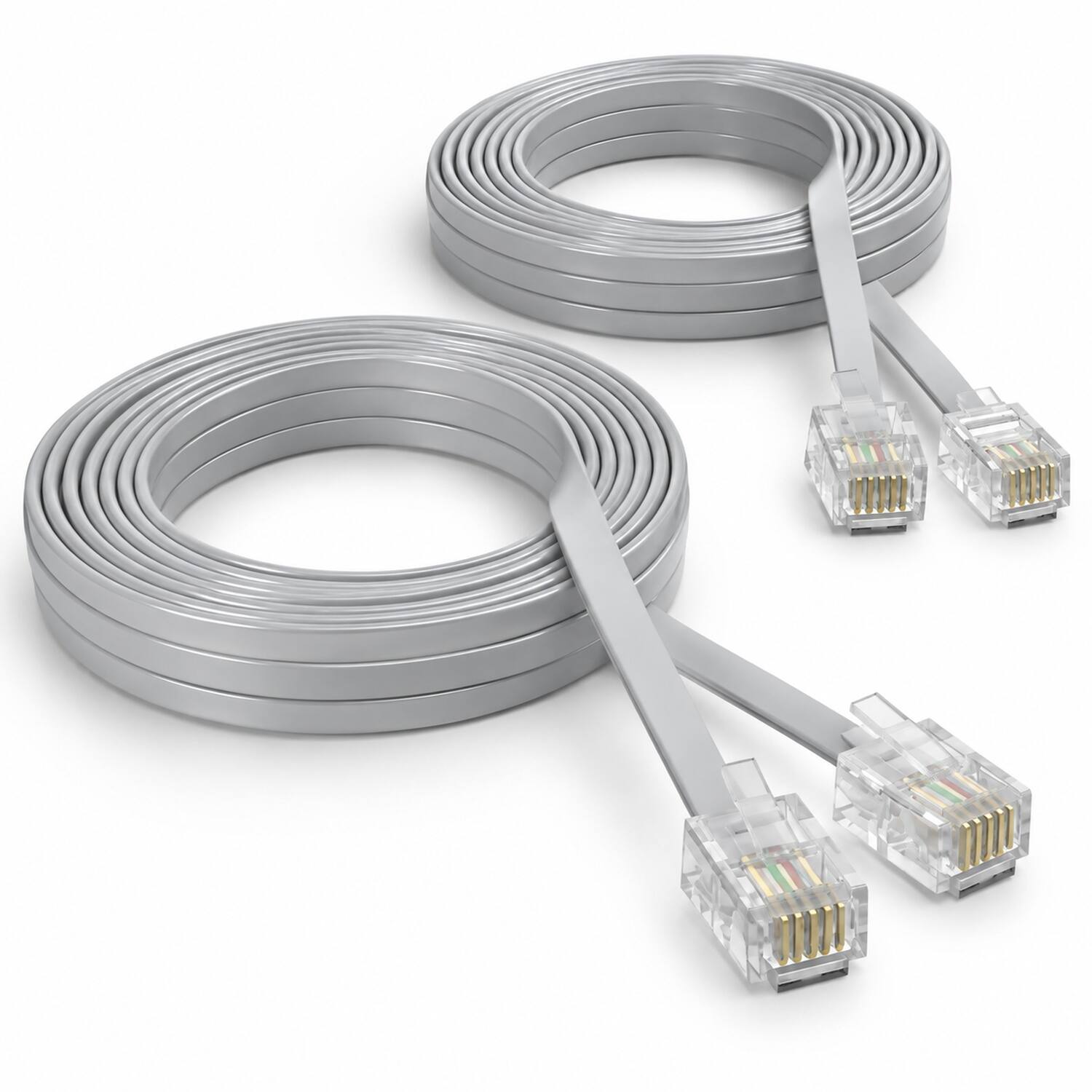 Angle. Sanoxy - SANOXY Cables and Adapters; 2 Pack of 7ft RJ11 6P4C Reverse Modular Cable - Gray.