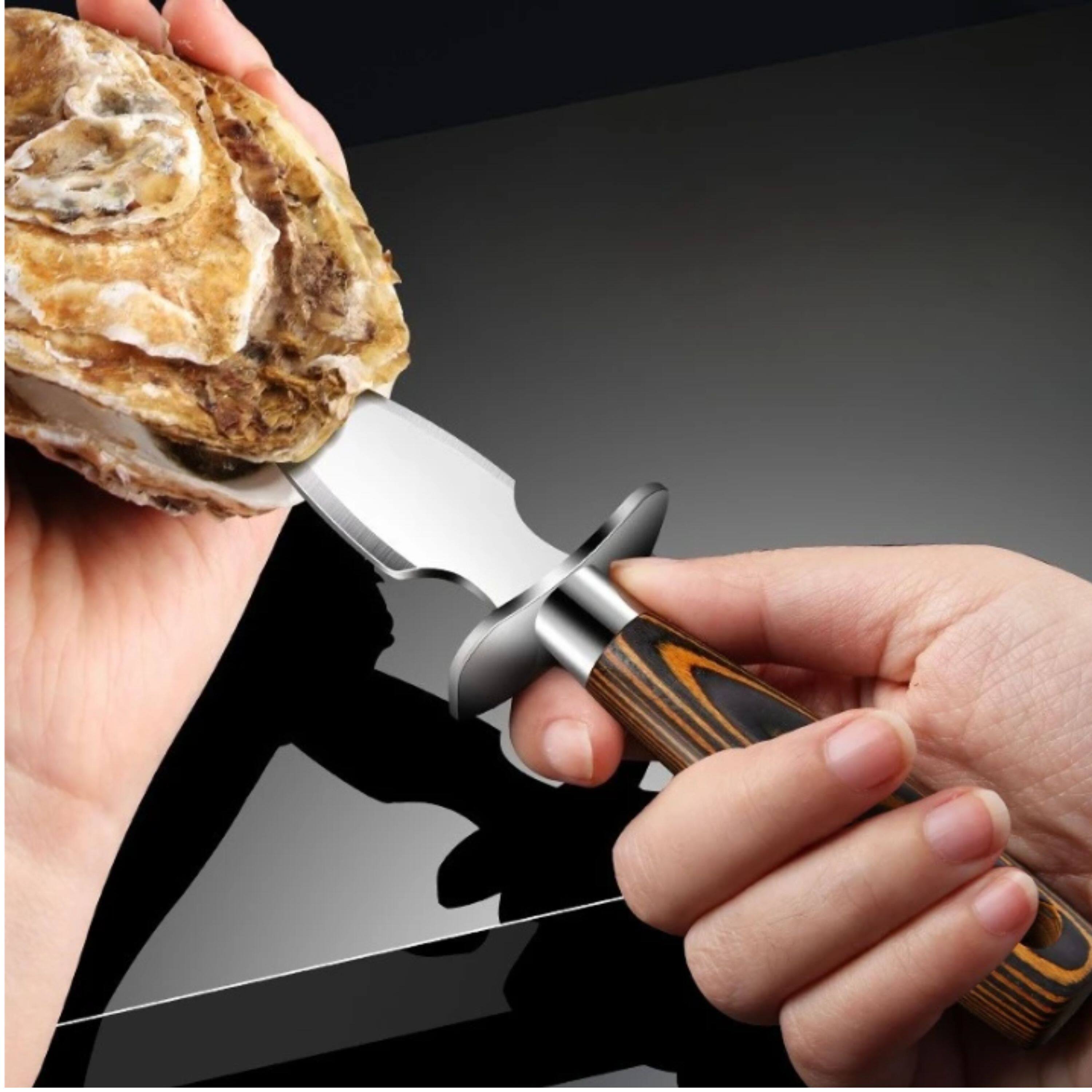 Left. Kitcheniva - Premium Oyster Clam Shucking Knife with Wooden Handle 1 Pc.